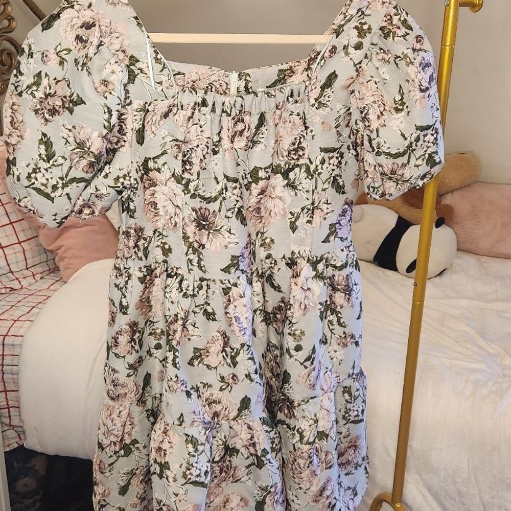 Moodie Floral Dress with Puff Sleeves